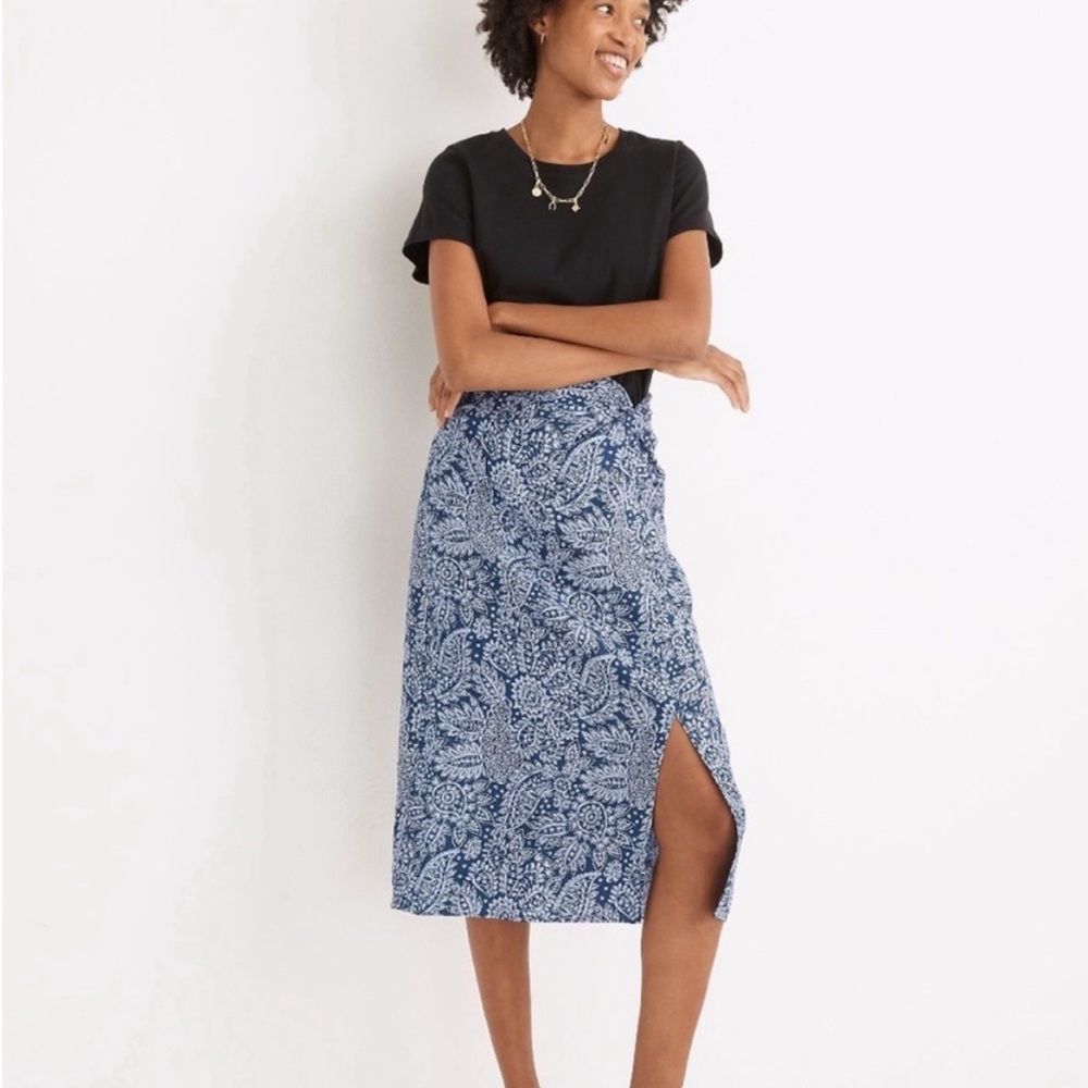 Madewell Linen-Blend Knotted Skirt